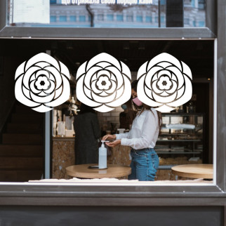 Наклейка вінілова інтер'єрна декор на вікно (вітрину, скло, дзеркало) «Троянди. Квіти» з Оракалу - Інтернет-магазин спільних покупок ToGether