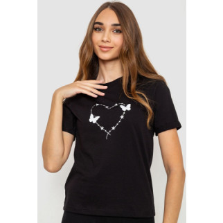 Жіноча футболка з принтом, колір чорний, 241R125 - Інтернет-магазин спільних покупок ToGether