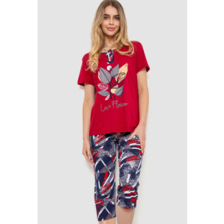 Жіноча піжама з принтом, колір бордово-синій, 219R111 - Інтернет-магазин спільних покупок ToGether