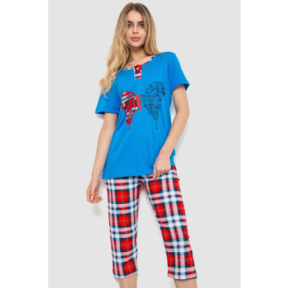 Жіноча піжама з принтом, колір синьо-червоний, 219R116 - Інтернет-магазин спільних покупок ToGether