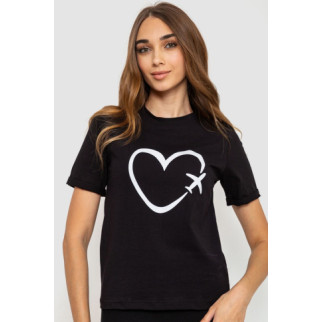Жіноча футболка з принтом, колір чорний, 241R121 - Інтернет-магазин спільних покупок ToGether