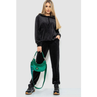 Спорт костюм жіночий велюровий з капюшоном, колір чорний, 241R105 - Інтернет-магазин спільних покупок ToGether