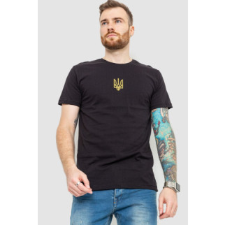 Чоловіча футболка з тризубом, колір чорно-золотистий, 226R022 - Інтернет-магазин спільних покупок ToGether