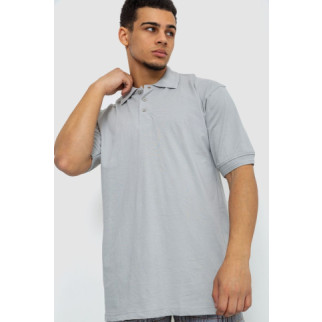 Поло чоловіче однотонне, колір сіро-оливковий, 244R015 - Інтернет-магазин спільних покупок ToGether