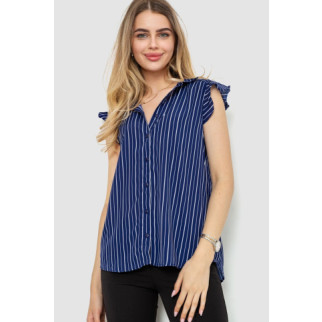 Блуза в смужку, колір синій, 244R193 - Інтернет-магазин спільних покупок ToGether