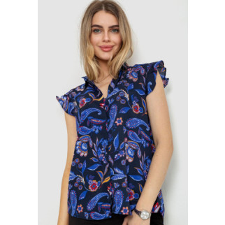 Блуза з квітковим принтом, колір синій, 244R194 - Інтернет-магазин спільних покупок ToGether