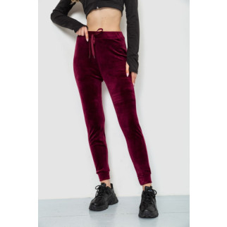 Спорт штани жіночі велюрові, колір бордовий, 244R5571 - Інтернет-магазин спільних покупок ToGether
