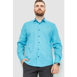Сорочка чоловіча класична з принтом, колір бірюзово-синій, 214R7400 - Інтернет-магазин спільних покупок ToGether