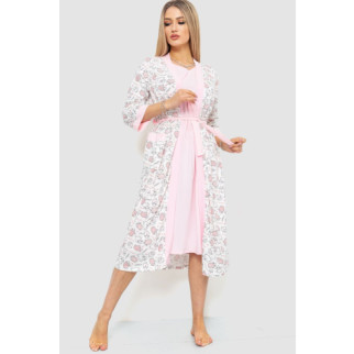 Комплект халат + нічна сорочка, колір світло-рожевий, 219RX-7064 - Інтернет-магазин спільних покупок ToGether