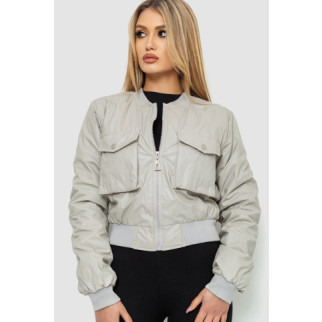 Куртка жіноча з екошкіри коротка, колір сірий, 186R097 - Інтернет-магазин спільних покупок ToGether