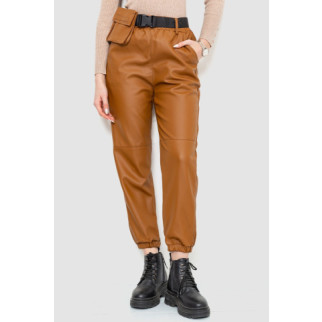 Штани жіночі з екошкіри, колір коричневий, 186R5205 - Інтернет-магазин спільних покупок ToGether