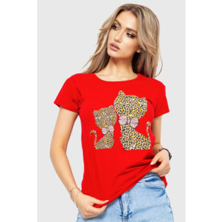 Жіноча футболка з принтом, колір червоний, 190R102 - Інтернет-магазин спільних покупок ToGether