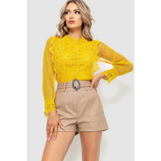 Блуза жіноча гіпюрова класична, колір гірчичний, 204R150 - Інтернет-магазин спільних покупок ToGether