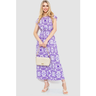 Сукня з принтом, колір біло-фіолетовий, 214R055-5 - Інтернет-магазин спільних покупок ToGether
