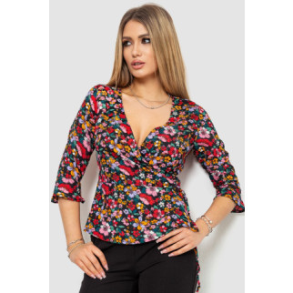 Блуза з квітковим принтом, колір різнобарвний, 244R072 - Інтернет-магазин спільних покупок ToGether