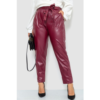 Штани зі штучної шкіри жіночі, колір бордовий, 102R5145 - Інтернет-магазин спільних покупок ToGether
