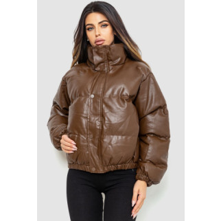 Куртка жіноча із эко-шкіри на синтепоні 129R075, колір Коричневий - Інтернет-магазин спільних покупок ToGether