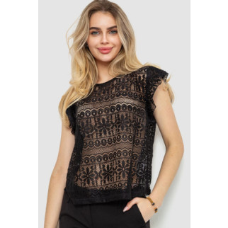 Блуза гіпюрова, колір чорний, 244R093 - Інтернет-магазин спільних покупок ToGether
