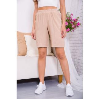 Жіночі шорти на резинці, бежевого кольору, 119R510-4 - Інтернет-магазин спільних покупок ToGether