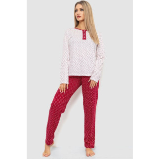 Жіноча піжама з принтом, колір молочно-бордовий, 219RP-10120 - Інтернет-магазин спільних покупок ToGether