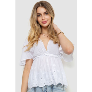 Блуза однотонна, колір білий, 244R096 - Інтернет-магазин спільних покупок ToGether