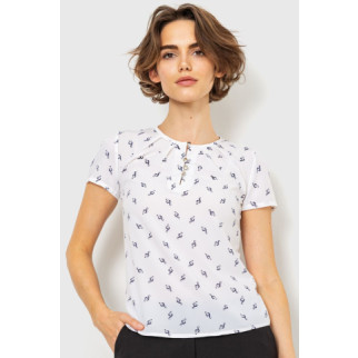 Блуза з принтом, колір молочний, 230R112-1 - Інтернет-магазин спільних покупок ToGether