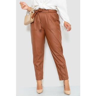 Штани зі штучної шкіри жіночі, колір коричневий, 102R5145 - Інтернет-магазин спільних покупок ToGether