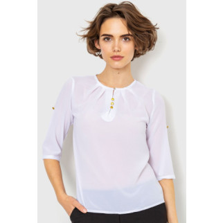 Блуза однотонна, колір білий, 230R1121-1 - Інтернет-магазин спільних покупок ToGether