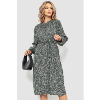 Сукня вільного крою шифонова, колір чорно-зелений, 204R701 - Інтернет-магазин спільних покупок ToGether