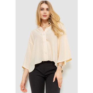 Блуза класична однотонна, колір світло-бежевий, 102R332-3 - Інтернет-магазин спільних покупок ToGether