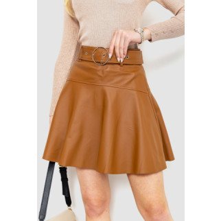Спідниця з екошкіри, колір коричневий, 186R5210 - Інтернет-магазин спільних покупок ToGether