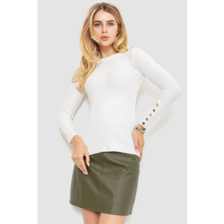 Кофта жіноча трикотажна однотонна, колір білий, 204R017 - Інтернет-магазин спільних покупок ToGether