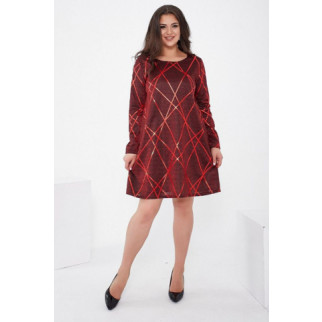 Коротка жіноча сукня, червоного кольору, з люрексу, 153R4052 - Інтернет-магазин спільних покупок ToGether