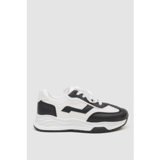 Кросівки жіночі екошкіра, колір чорно-білий, 243R186-131 - Інтернет-магазин спільних покупок ToGether