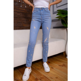 Рвані жіночі джинси скінні, блакитного кольору, 164R681 - Інтернет-магазин спільних покупок ToGether