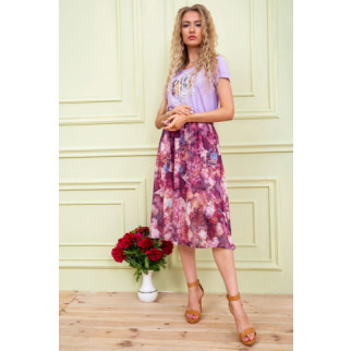 Літня сукня міді, бузкового кольору в принт, 119R0419 - Інтернет-магазин спільних покупок ToGether