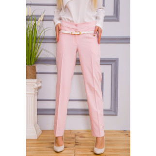 Класичні жіночі штани, рожевого кольору, з поясом, 182R245 - Інтернет-магазин спільних покупок ToGether