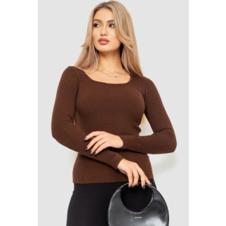 Кофта жіноча в рубчик, колір шоколадний, 204R9024 - Інтернет-магазин спільних покупок ToGether