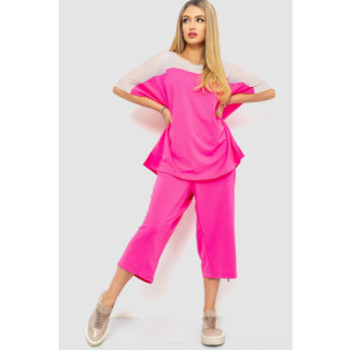 Костюм жіночий повсякденний батал, колір рожевий, 102R5237 - Інтернет-магазин спільних покупок ToGether