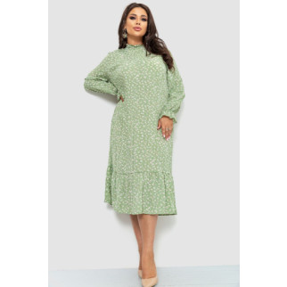 Сукня шифонова з принтом, колір оливковий, 204R201-1 - Інтернет-магазин спільних покупок ToGether