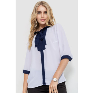 Блуза жіноча, колір біло-синій, 172R11-2 - Інтернет-магазин спільних покупок ToGether