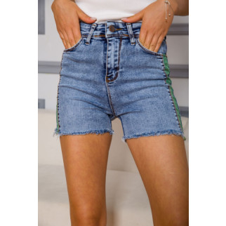 Приталені джинсові шорти, синього кольору, 164R4618 - Інтернет-магазин спільних покупок ToGether