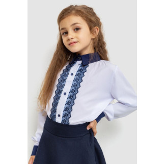 Блузка ошатна для дівчаток, колір біло-синій, 172R201-1 - Інтернет-магазин спільних покупок ToGether