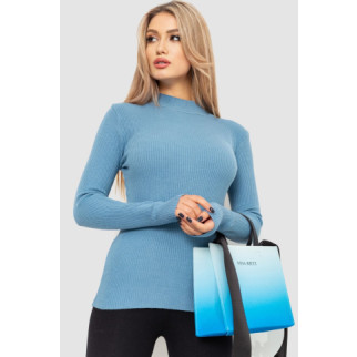 Водолазка жіноча в рубчик, колір джинс, 204R9029 - Інтернет-магазин спільних покупок ToGether