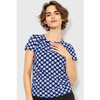 Блуза принтом, колір синьо-білий, 230R112-3 - Інтернет-магазин спільних покупок ToGether