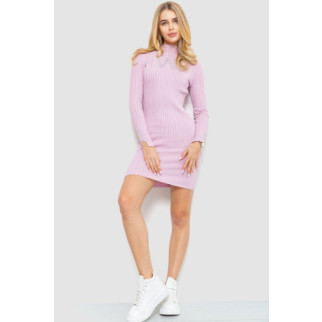 Сукня в'язана в рубчик, колір світло-рожевий, 204R173 - Інтернет-магазин спільних покупок ToGether