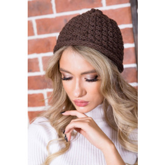 Жіноча однотонна шапка, шоколадного кольору, 167R7775 - Інтернет-магазин спільних покупок ToGether