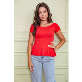 Літня блуза з рюшею, коралового кольору, 167R224 - Інтернет-магазин спільних покупок ToGether