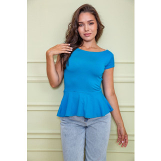 Літня блуза з рюшею, голубого кольору, 167R224 - Інтернет-магазин спільних покупок ToGether