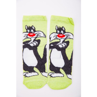 Жіночі шкарпетки, салатового кольору з мультяшним принтом, 167R360 - Інтернет-магазин спільних покупок ToGether